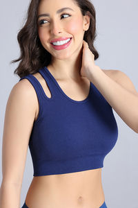 Zivame Unbound Padded Non Wired Full Coverage Bralette - Medieval Blue — thumbnail 4
